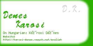 denes karosi business card